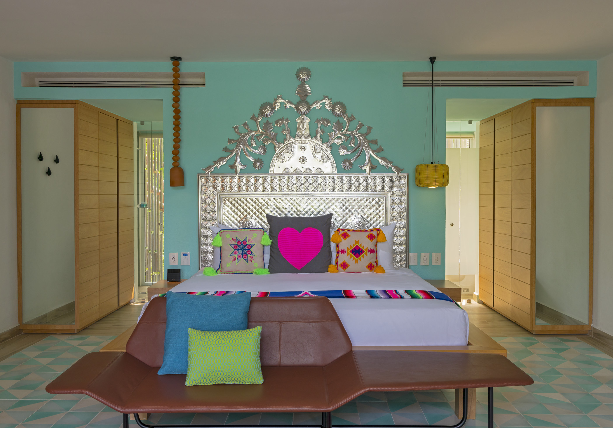 Large rooms with fun decor elements.